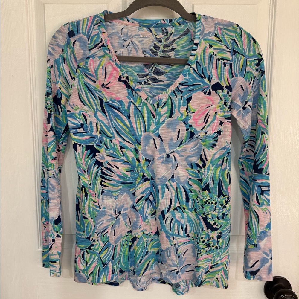Lilly Pulitzer Multicolor Floral Long Sleeve Top